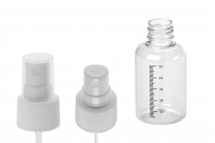 Plastična flašica 50mL sa sprejom i mernim oznakama, za parfeme - 12 komada